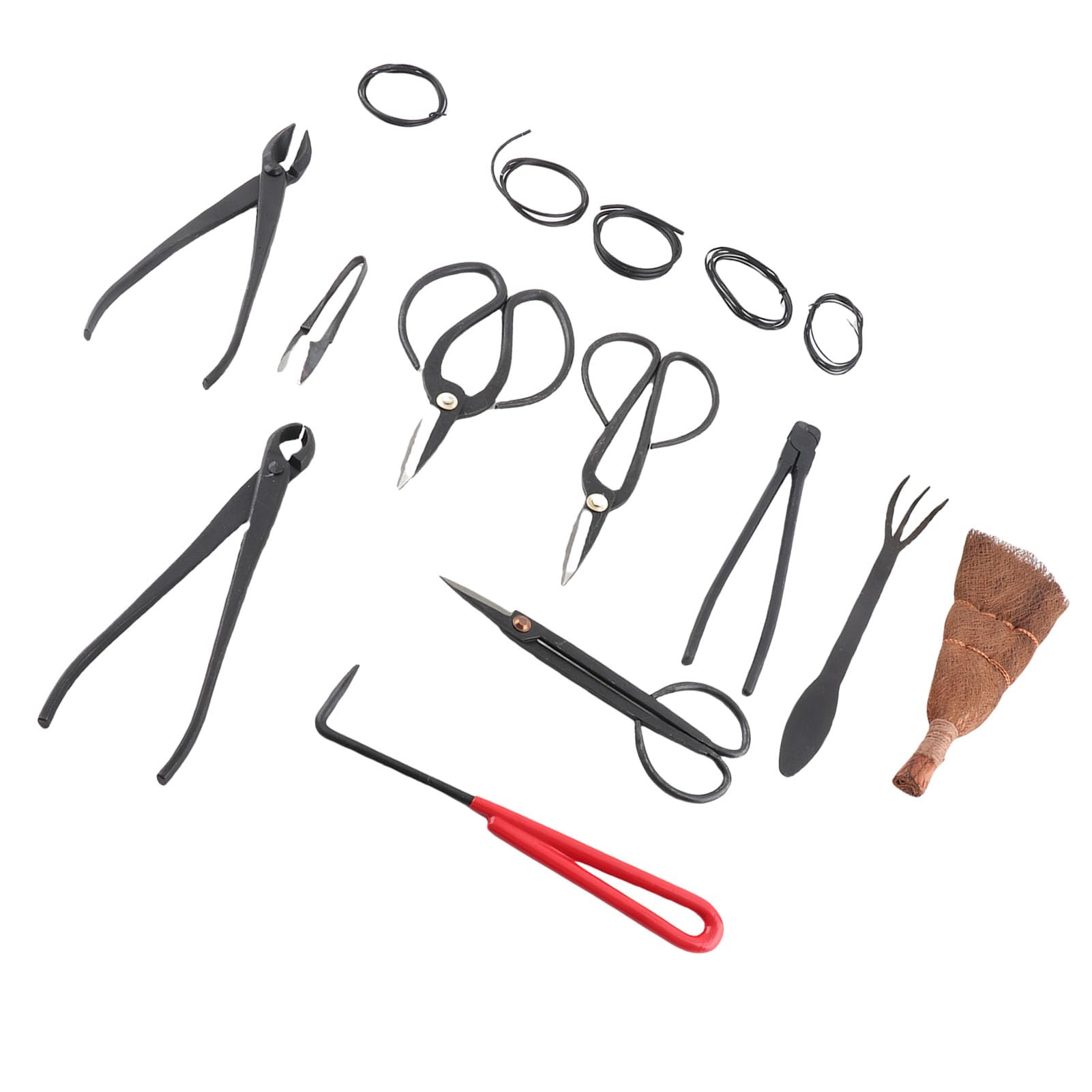 Juego de Herramientas para Bonsái, Tijeras de Podar de Acero Al Carbono, Kit de Rastrillo para Amantes del Jardín, 11 Piezas
