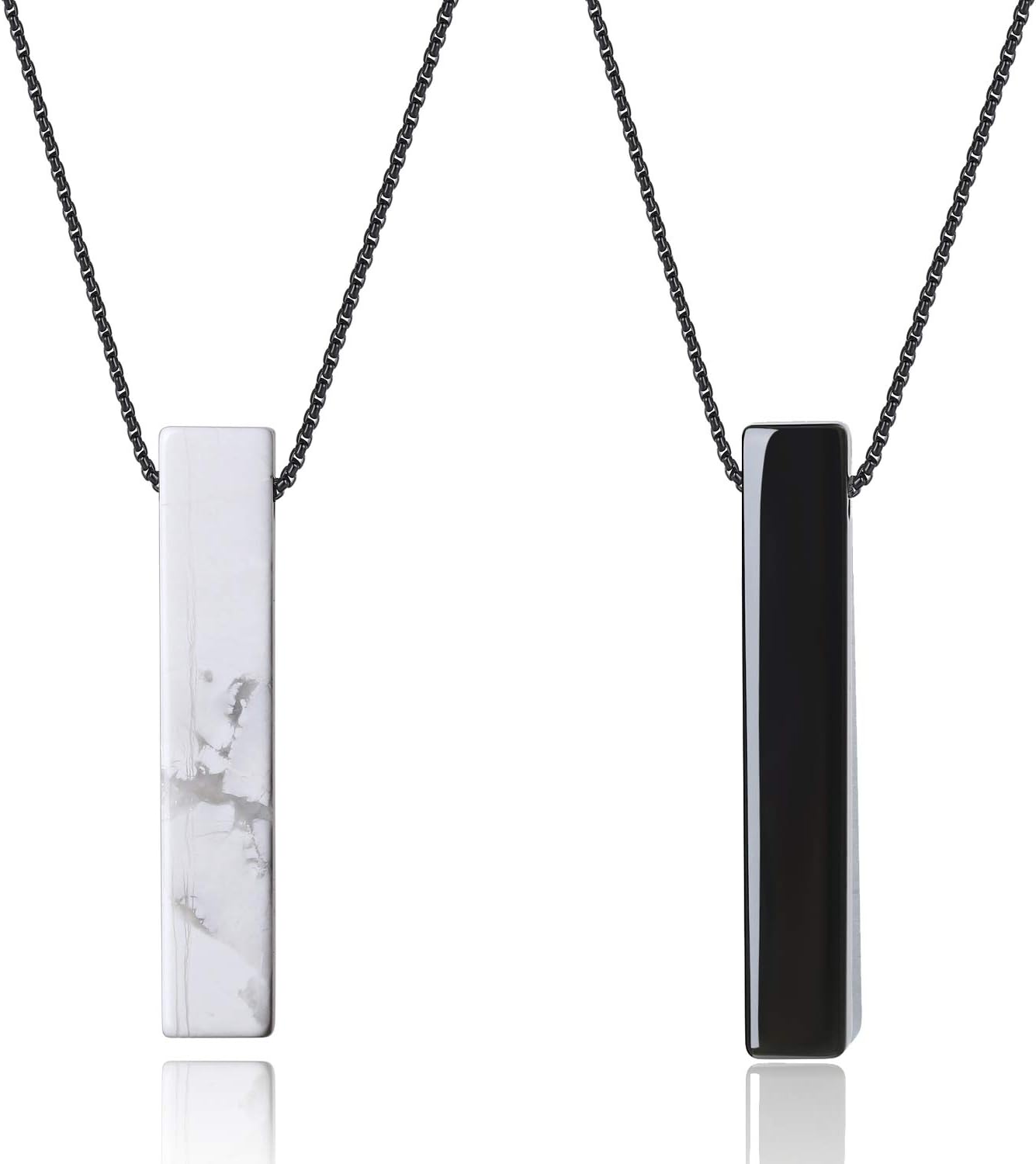 COAI Bar His and Hers Necklaces Crystal Necklaces for Couples