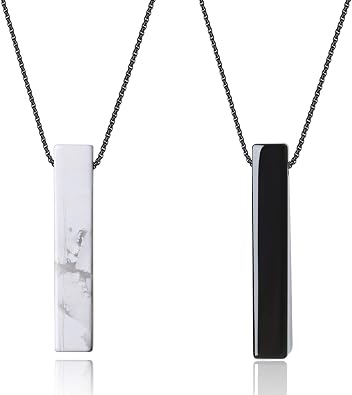 COAI Bar His and Hers Necklaces Crystal Necklaces for Couples