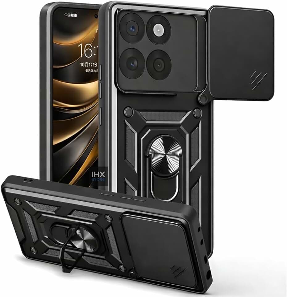 Capa Capinha Armadura para Motorola Moto G75 Anti-Impacto com Proteção de Câmera e Suporte Ring Holder – Reforçada Premium (PRETO)