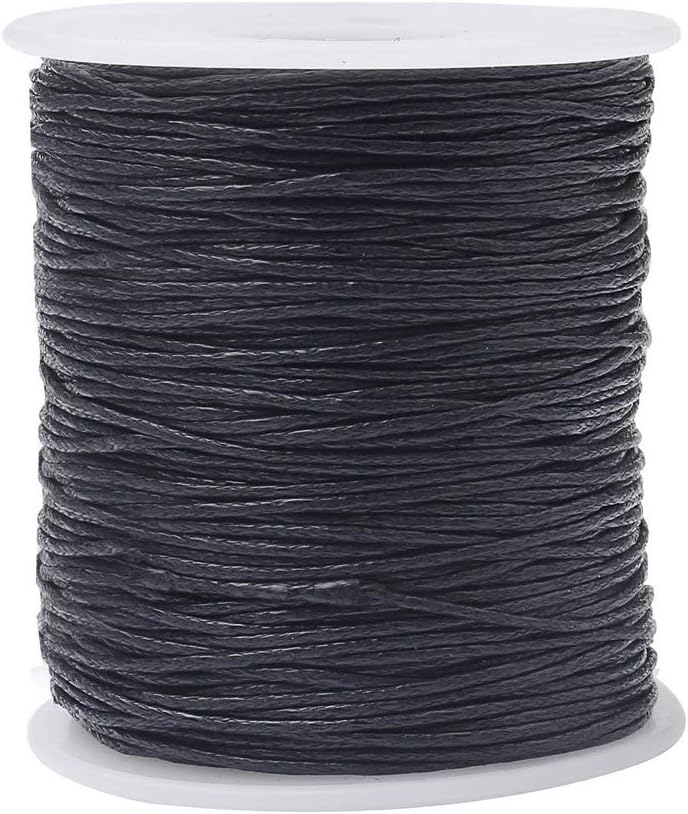 1mm Waxed Cord Wax String for Bracelet Making 100 Yards Bead Thread Black Bracelet Necklace String Cord Bracelet String for Necklace Making Beading Crafting