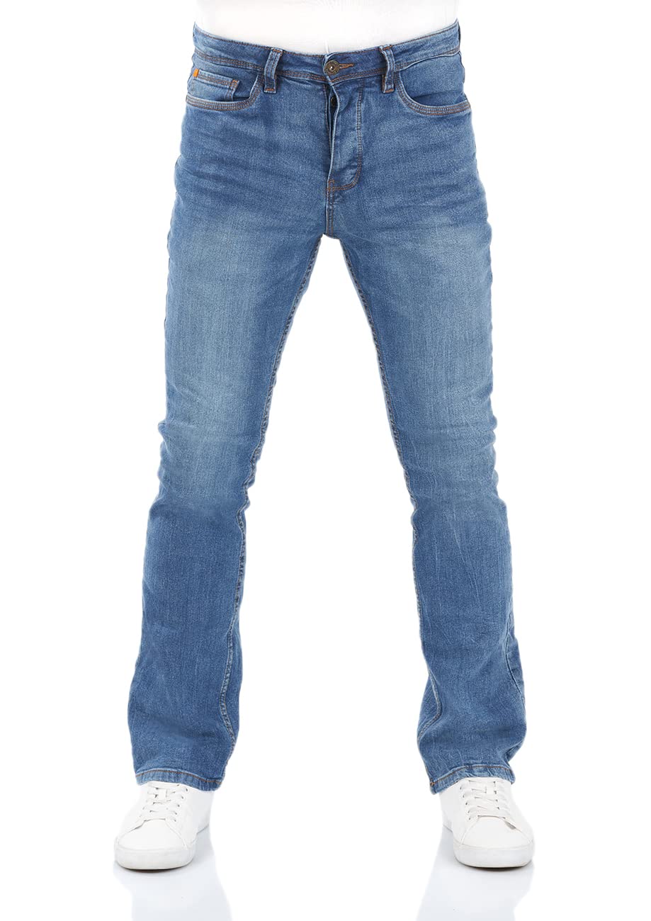 riverso Jeans Herren Stretch Bootcut RIVFalko Jeanshose Hose Denim Blau w33, Farbe:Middle Blue Denim (M236), Größe:33W / 32L