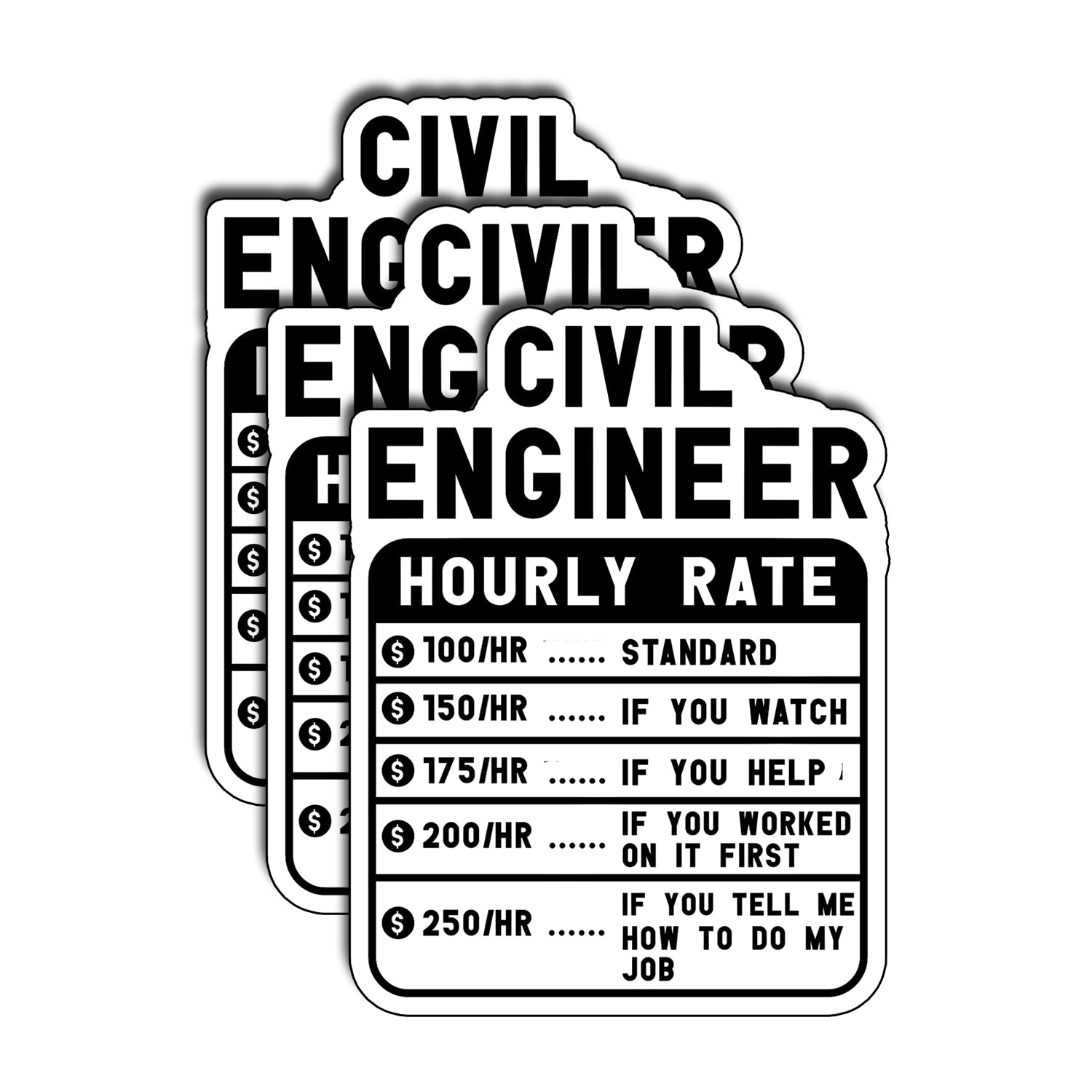 TADAVAX Sticker Funny, Decorate Books, Laptops, Water Bottles, Kindle Sticker, Waterproof Vinyl Sticker, Decals Gifts 23 (Civil Engineer)