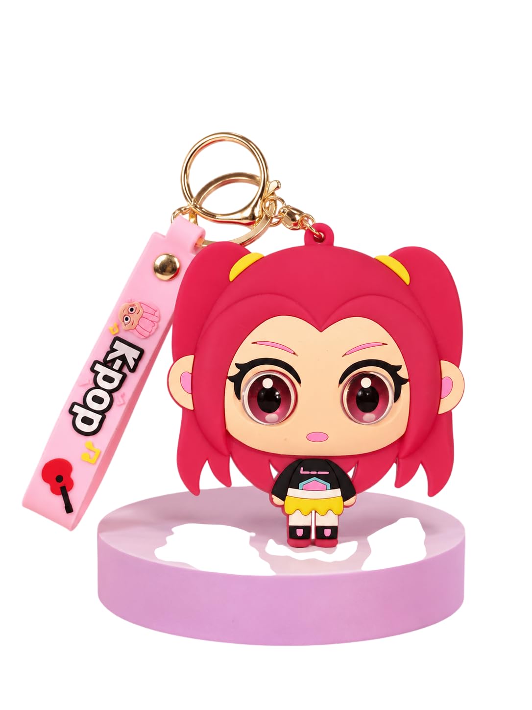 K-Pop Chibi Girl Silicone Pouch Keychain Red-image-9