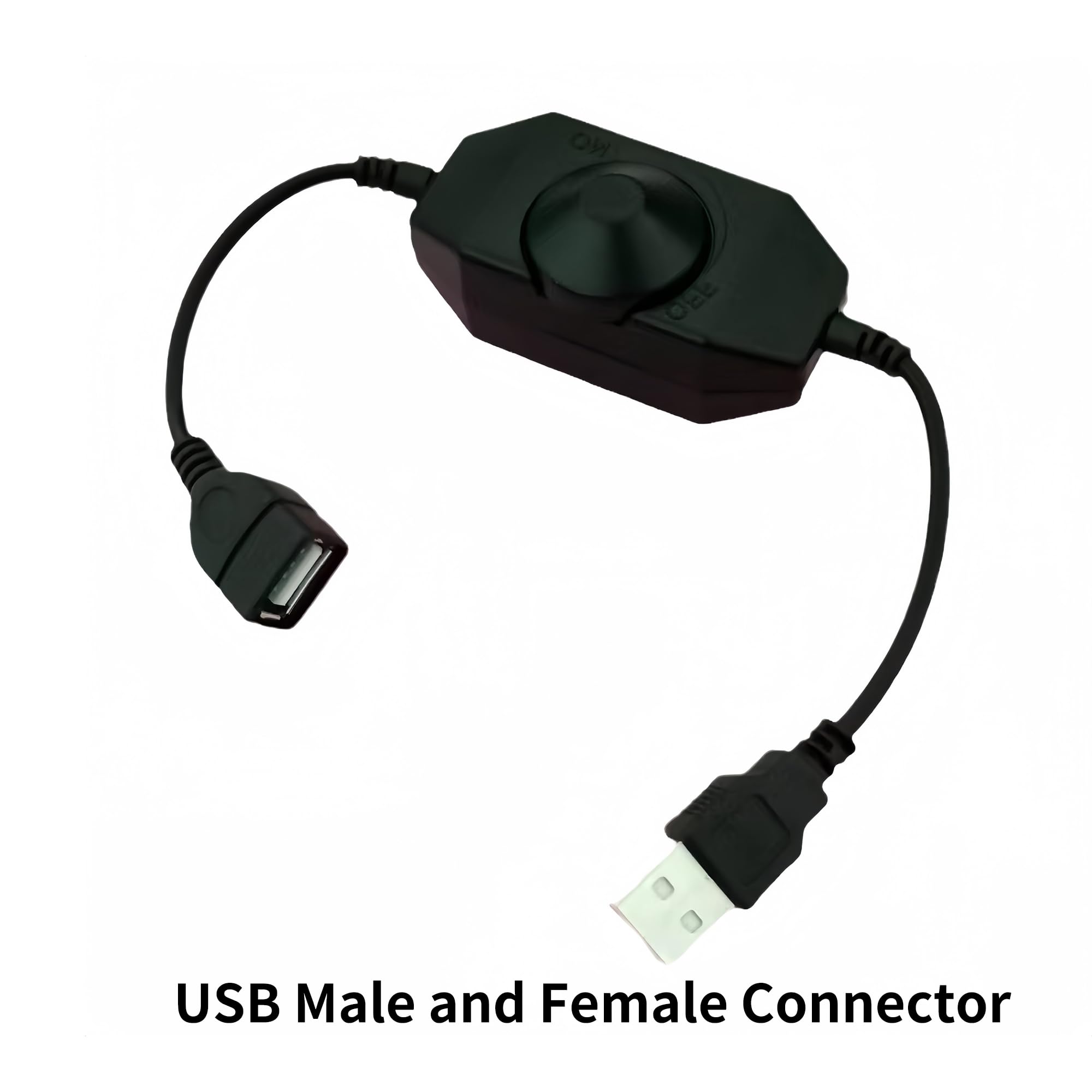 Clearhill 2Packs 5V USB Rotary Dimmer Switch with USB Male and Female Connectors(Black),Brightness Adjustable Controller,Manual Knob Dimmer Switch for 5V LED Strips Lights - Image 4