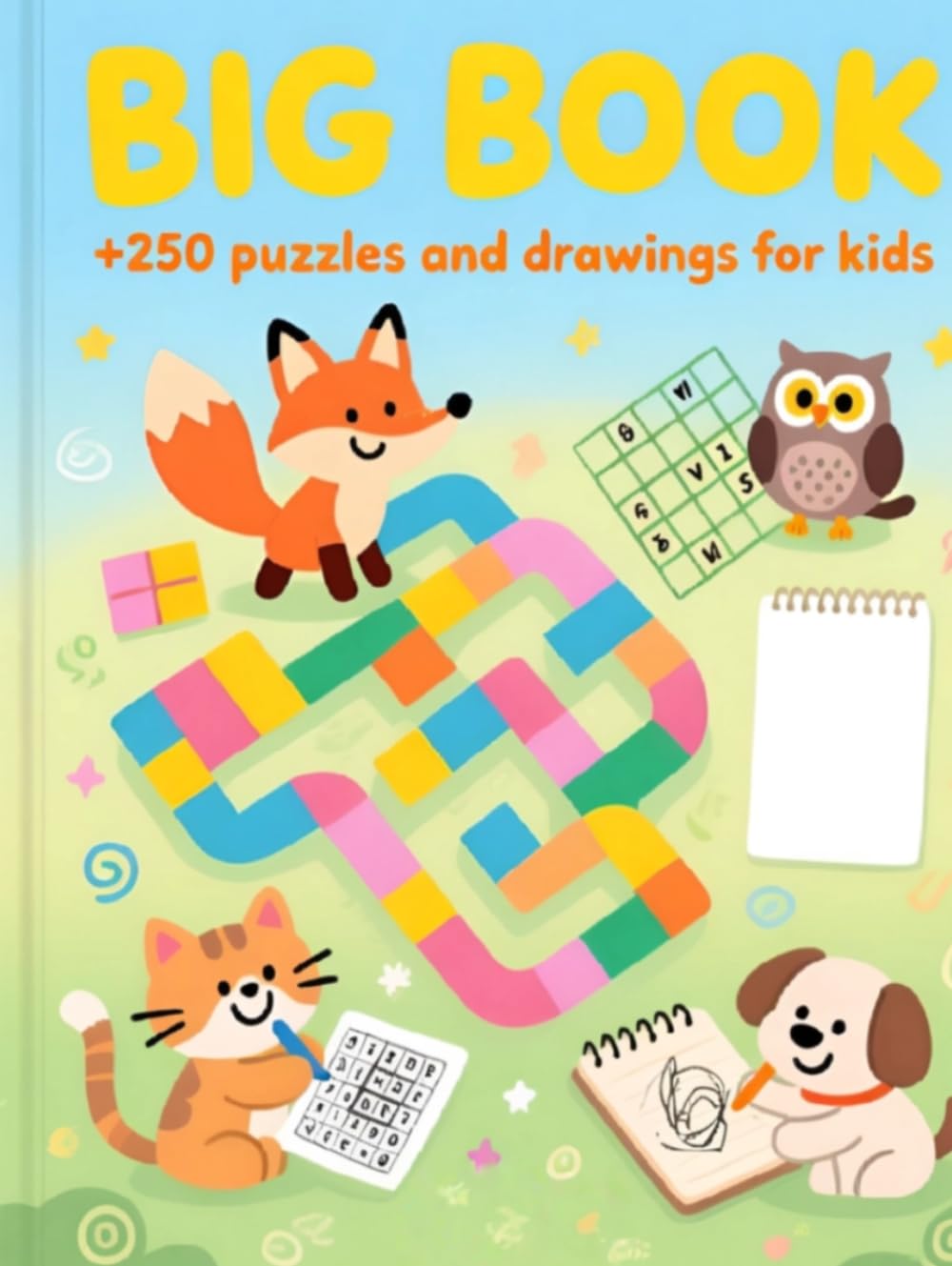 BIG BOOK: +250 puzzles and drawings for kids