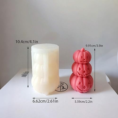Miniatura 2 de Molde de vela de calabaza de Halloween, molde de silicona de calabaza de terror 3D, molde de silicona reutilizable adecuado para velas de bricolaje,