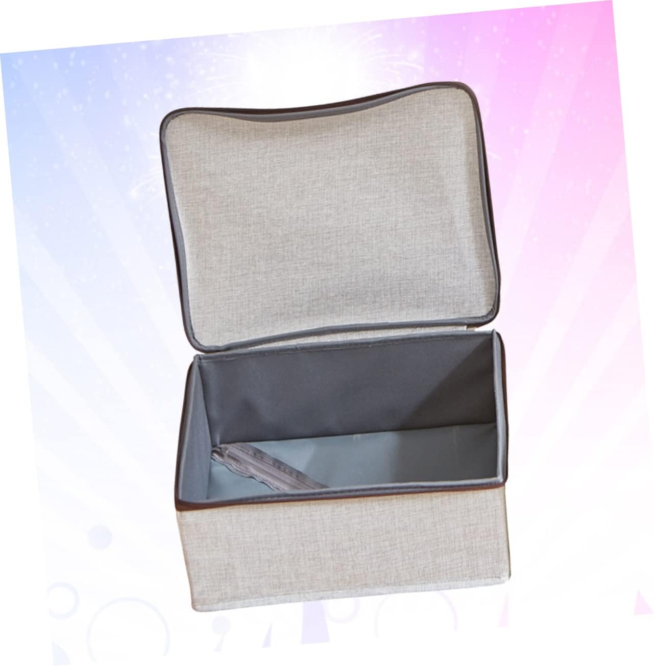 Foldable Zipper Storage Box for Clothing and Bras Sturdy Fabric Organizer for Bedroom Grey for Home Use and Space Saving