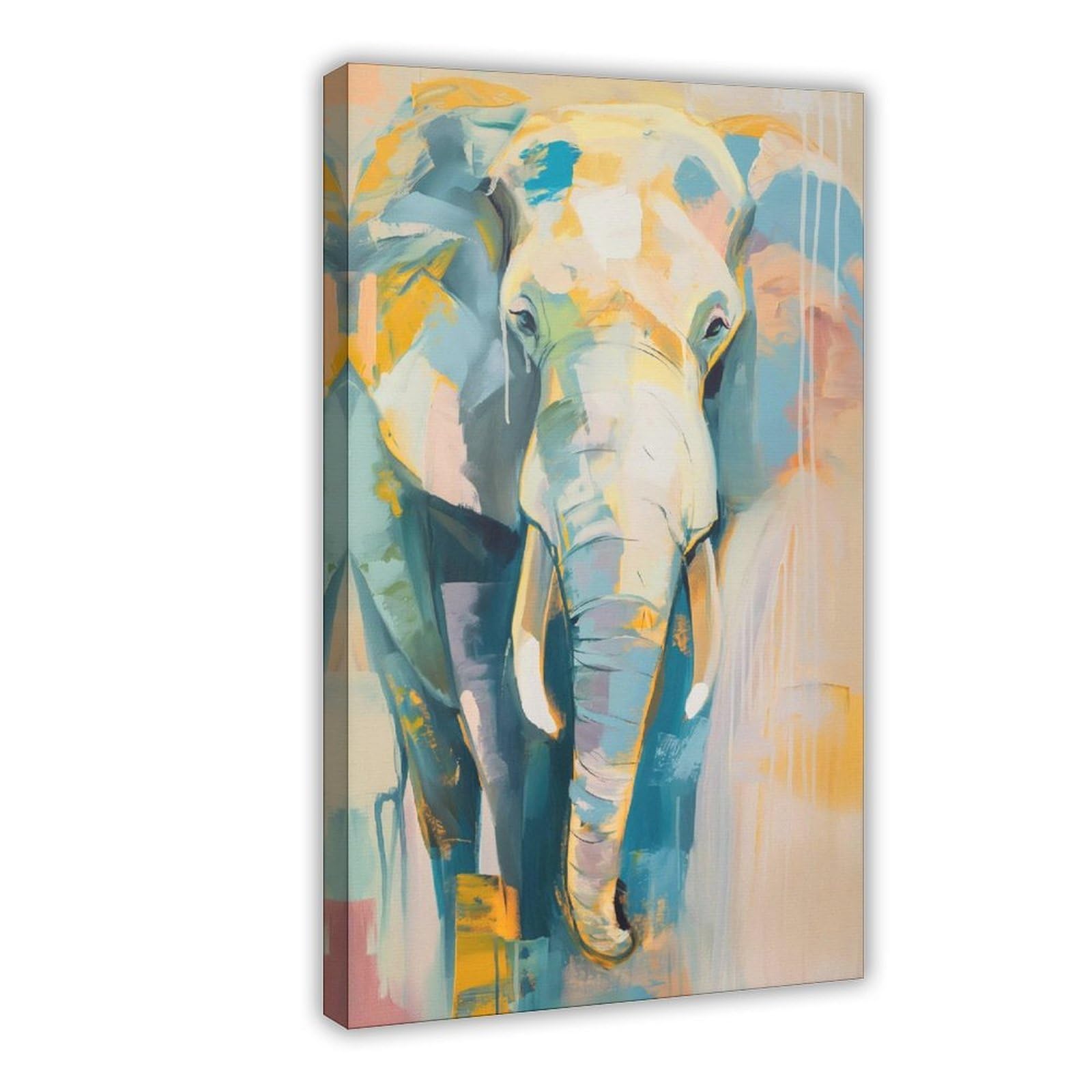 Bareronor Watercolour Elephant Poster Canvas Poster Bedroom Decor Landscape Office Room Decor Gift 12" L X 18" W