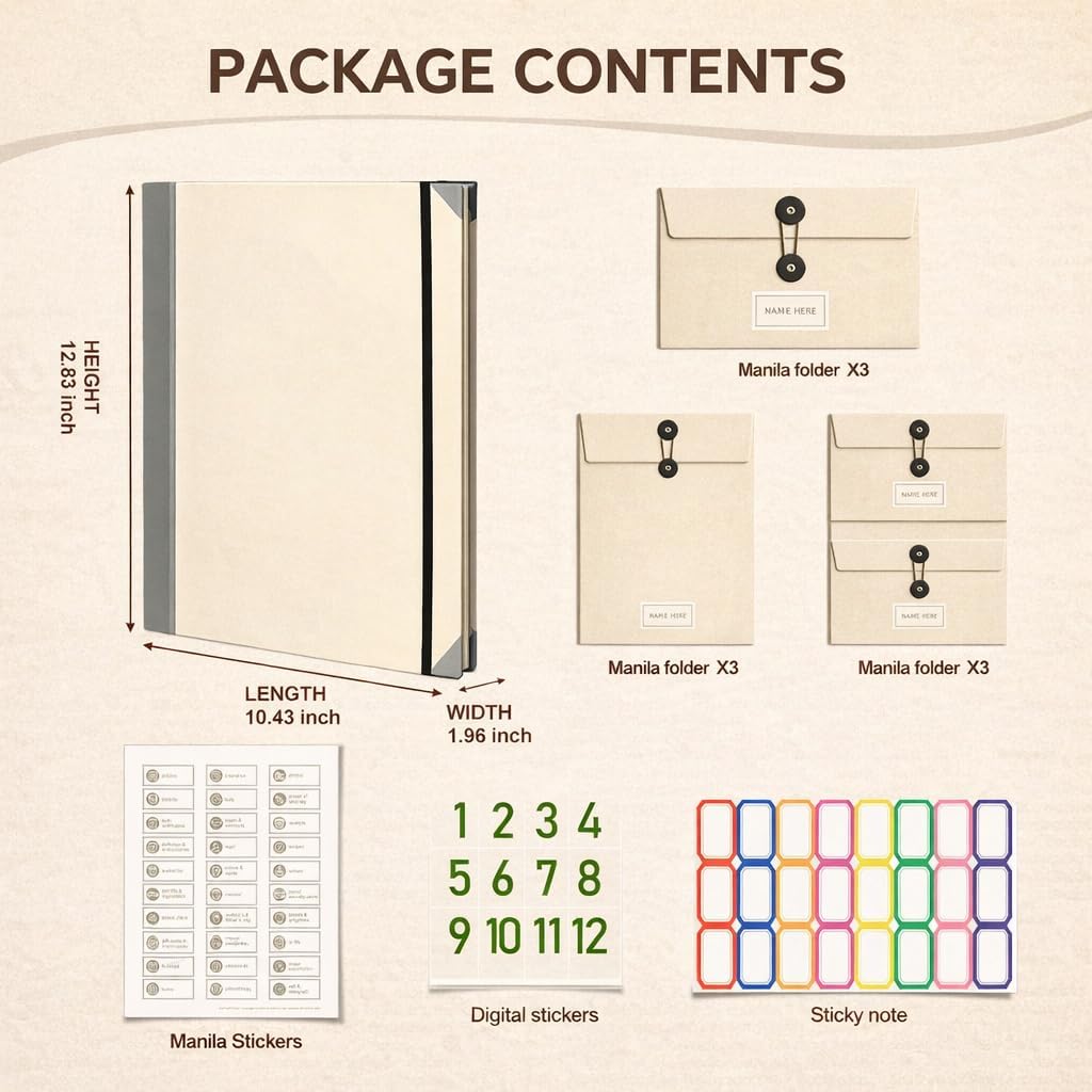 in Case I Die Binder Organizer with Labels Life Book Document Organizer Important End of Planner Portable If I Die Binder for Home RecordsLegal Medical Papers(Khaki)