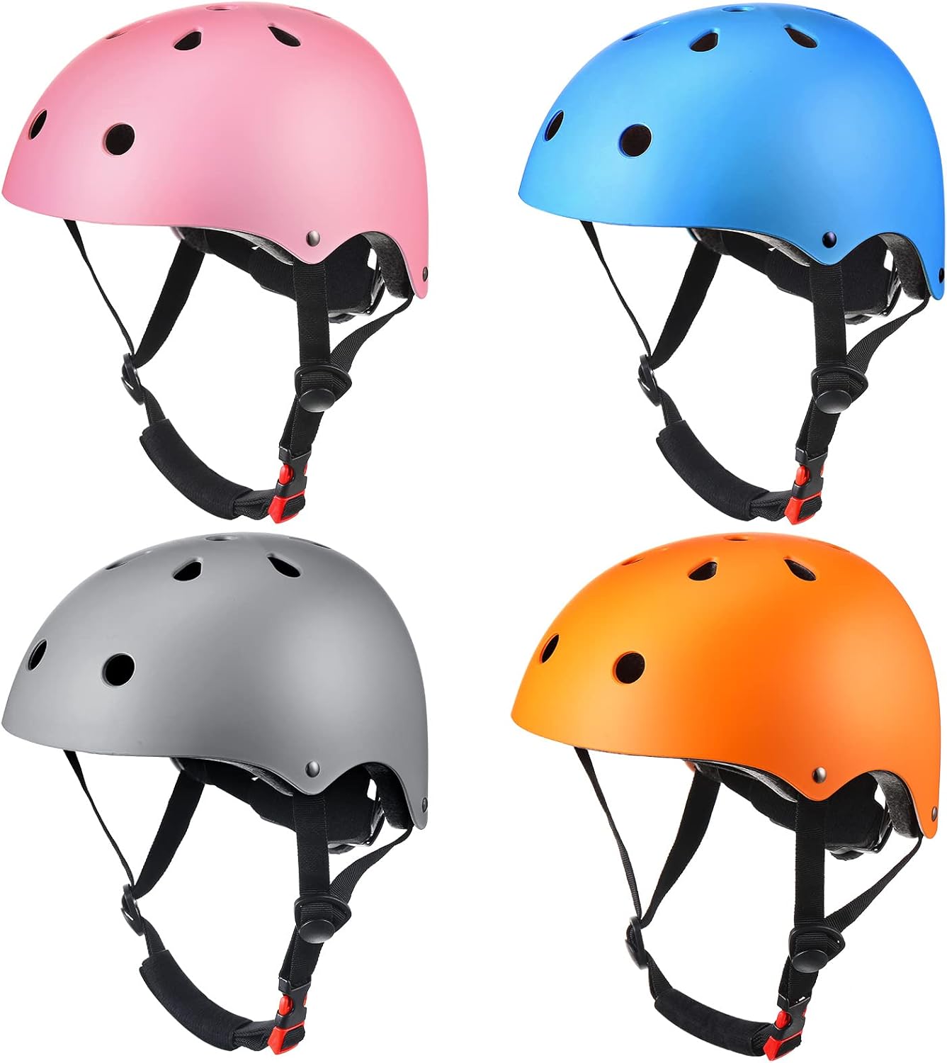 Kingdder 4 Pack Kids Helmets Cpsc Certified Toddler Bike Helmet Ages 3-8 Adjustable Children Training Headwear for Boys Girls Skateboard Bicycle Scooter Cycling Riding Sports