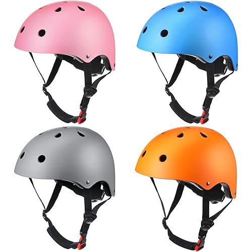 Kingdder 4 Pack Kids Helmets Toddler Adjustable Bike Helmet Ages 3-8 CPSC Certified Children Training Headwear for Boys Girls Skateboard Bicycle Scooter Cycling Riding Sports