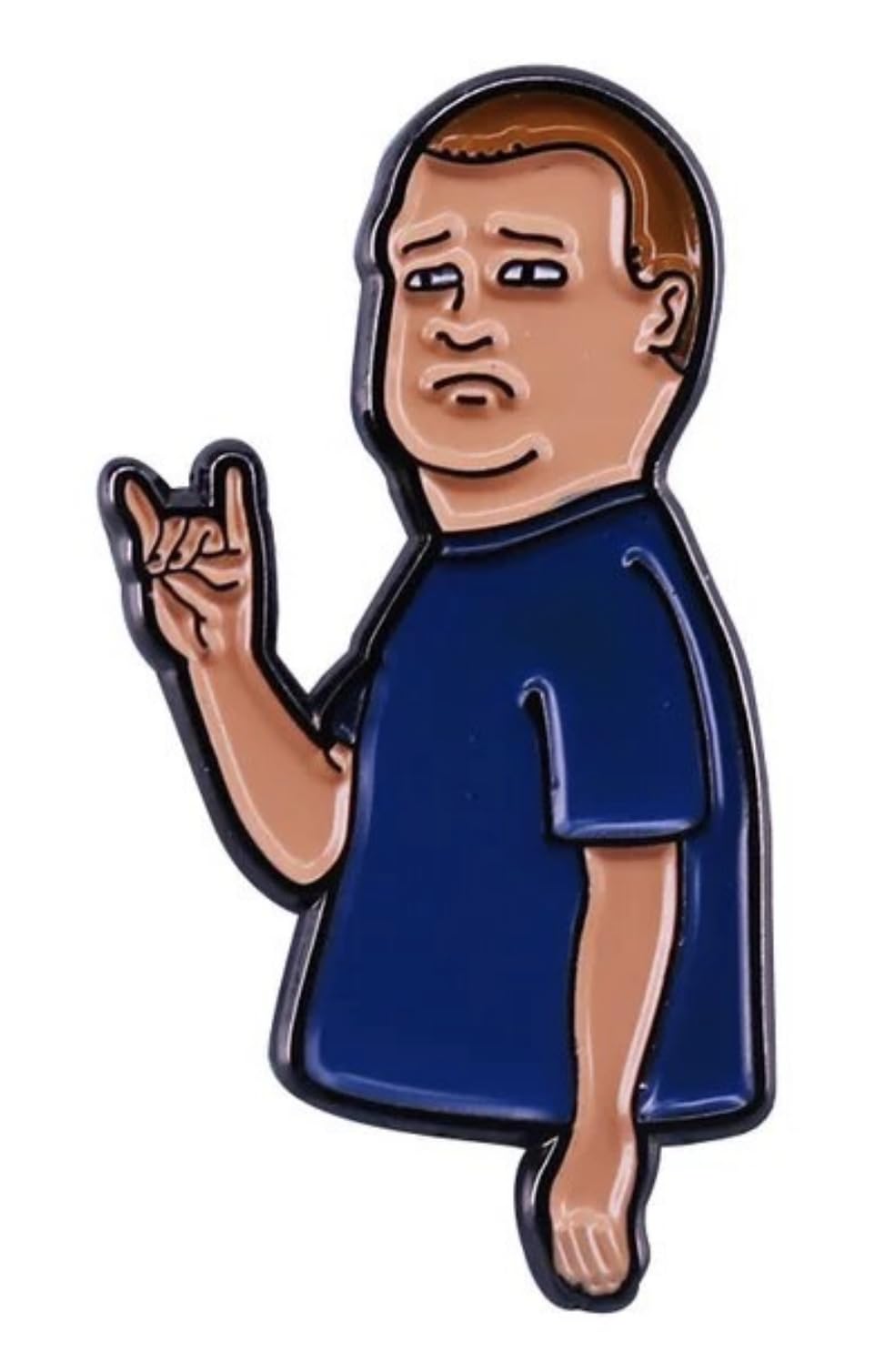 King of the Hill Bobby Devil Horns Hand Sign Kidney Boy Cartoon Comedy TV Show Enamel Pin Badge
