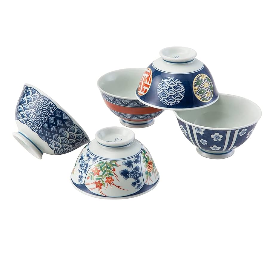 波佐見焼 染錦文様 飯碗揃 Price Gift｜染錦モダン 飯碗揃｜