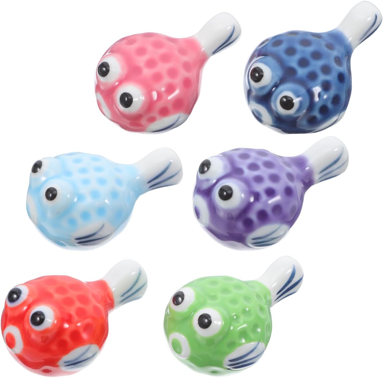 PRETYZOOM 30pcs Ceramic Chopstick Holder, Goldfish Shaped Chopsticks Rest, Dining Tableware Rack for Fork Spoon, for Home Parties and Celebrations