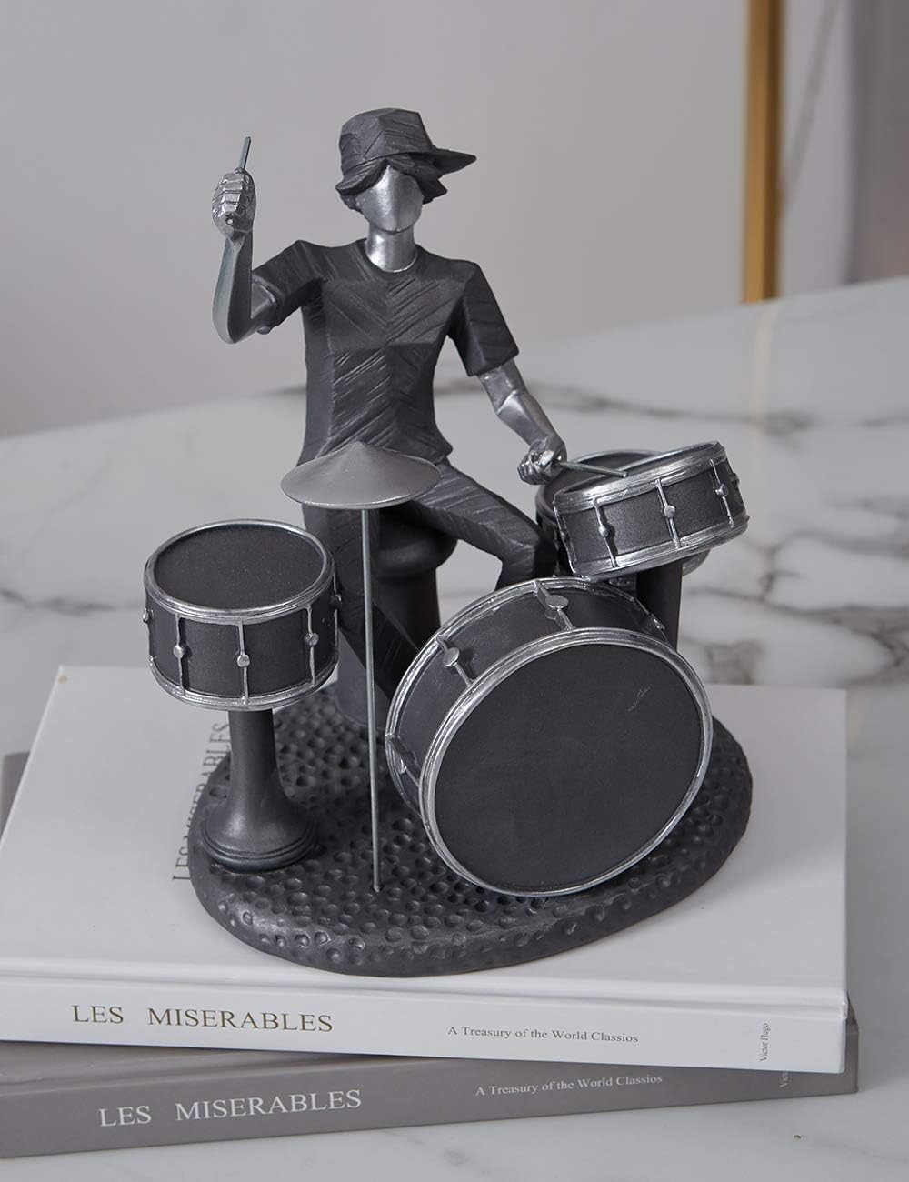 Music Decor Musical Statue Modern Gifts Polyresin Grey Sculpture 8.1inch - Image 3