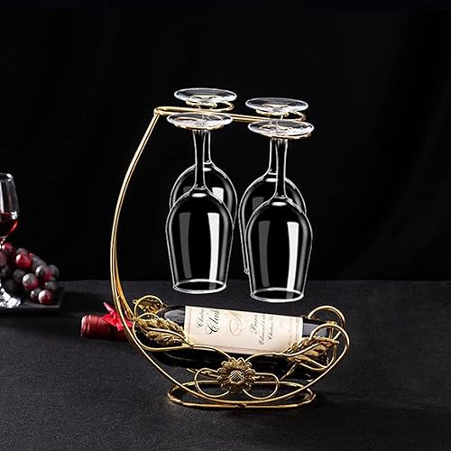 Miniatura 6 de Soporte de metal para copas de vino para encimera, soporte de vidrio alto para encimera de vino, exhibición de bar de cocina, capacidad para 1