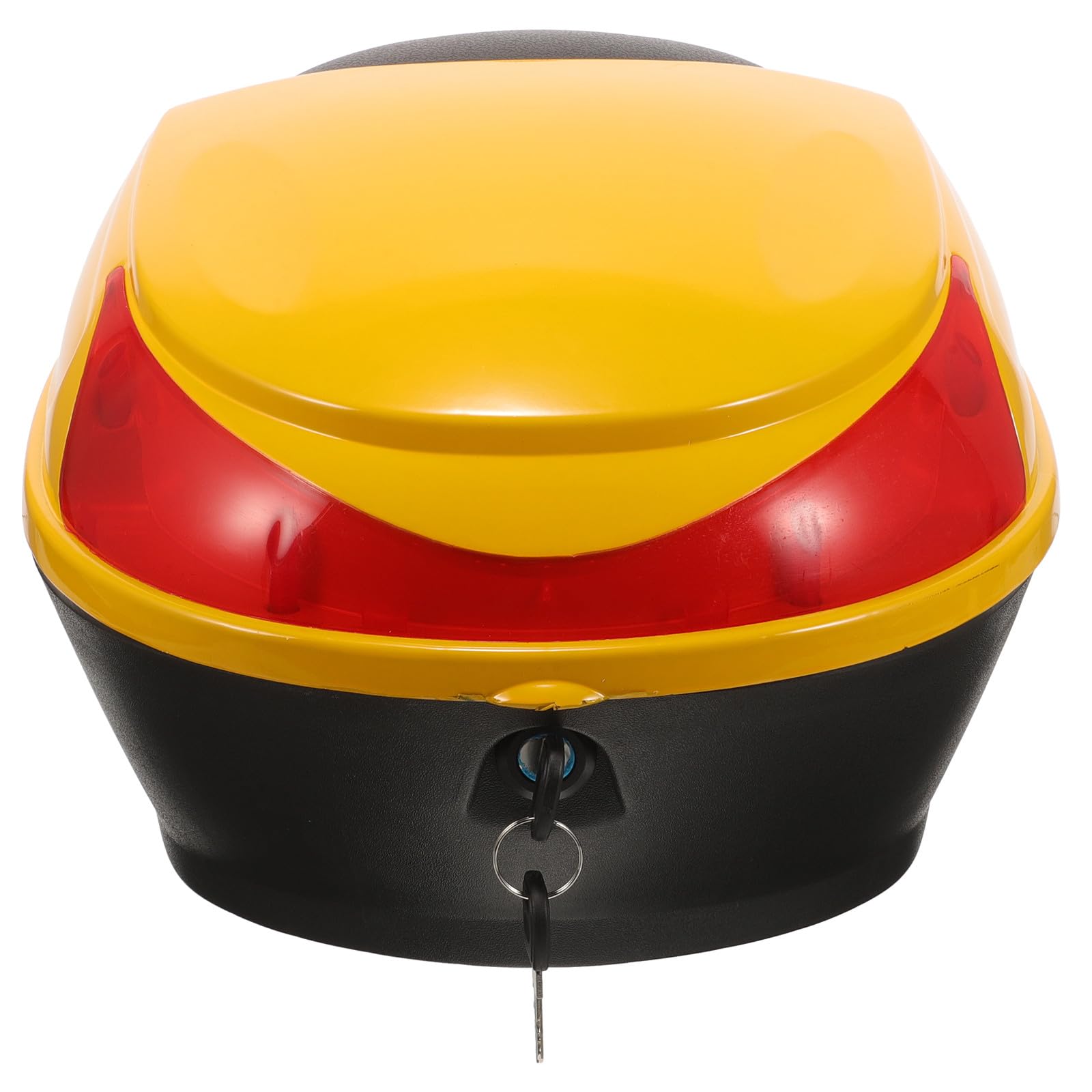 Estuche trasero para motocicleta de plástico amarillo y resistente 8