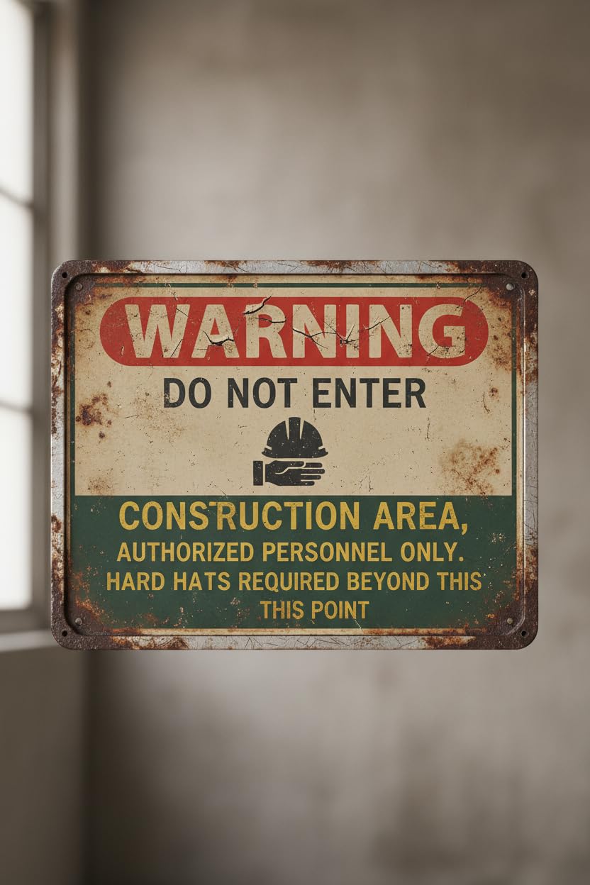 Warning Do Not Enter Tin Sign, 8x12 Inch