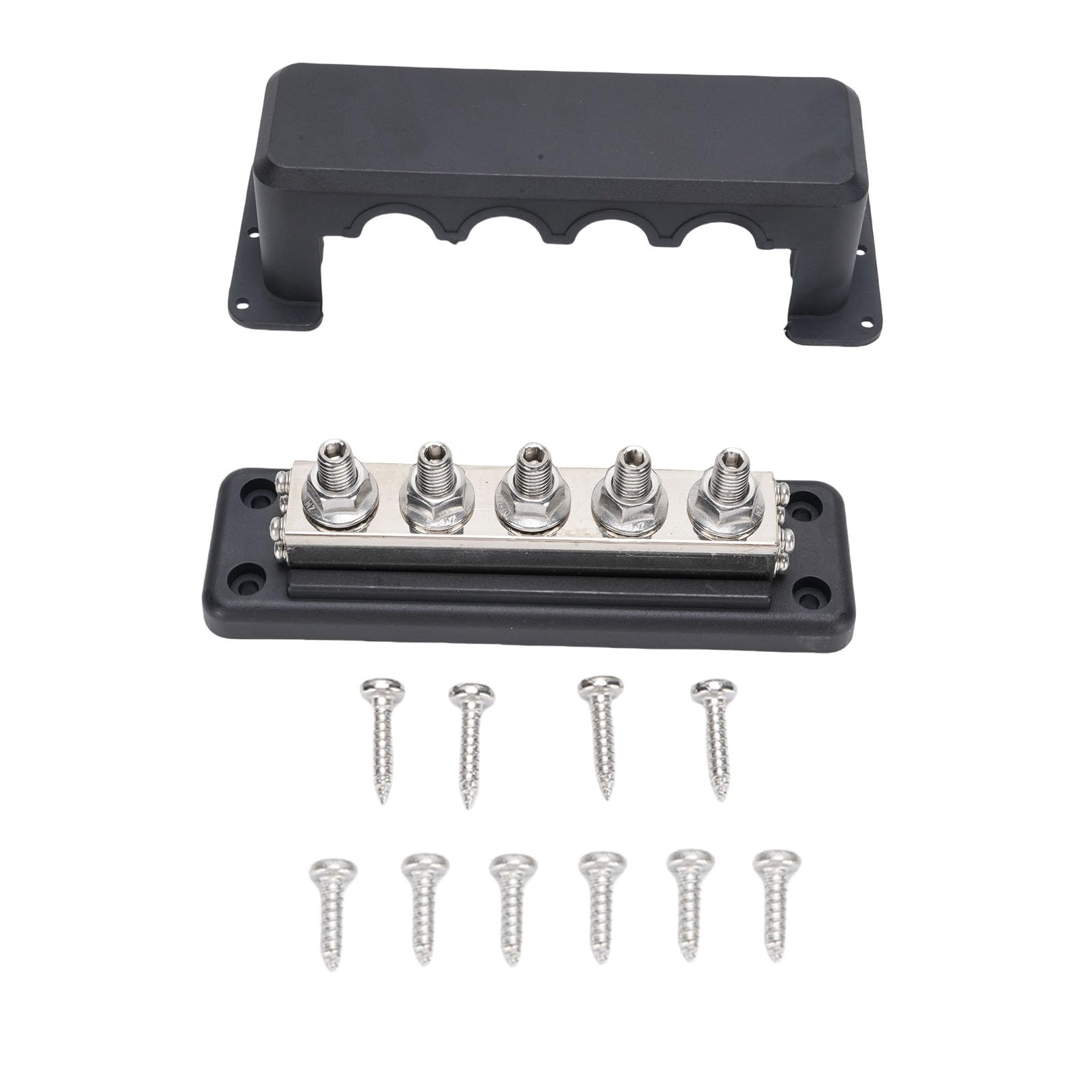 Generic Bornier de Distribution D'énergie 600A avec Stockage de Câblage organisé pour Bateau RV Automobile (Black)