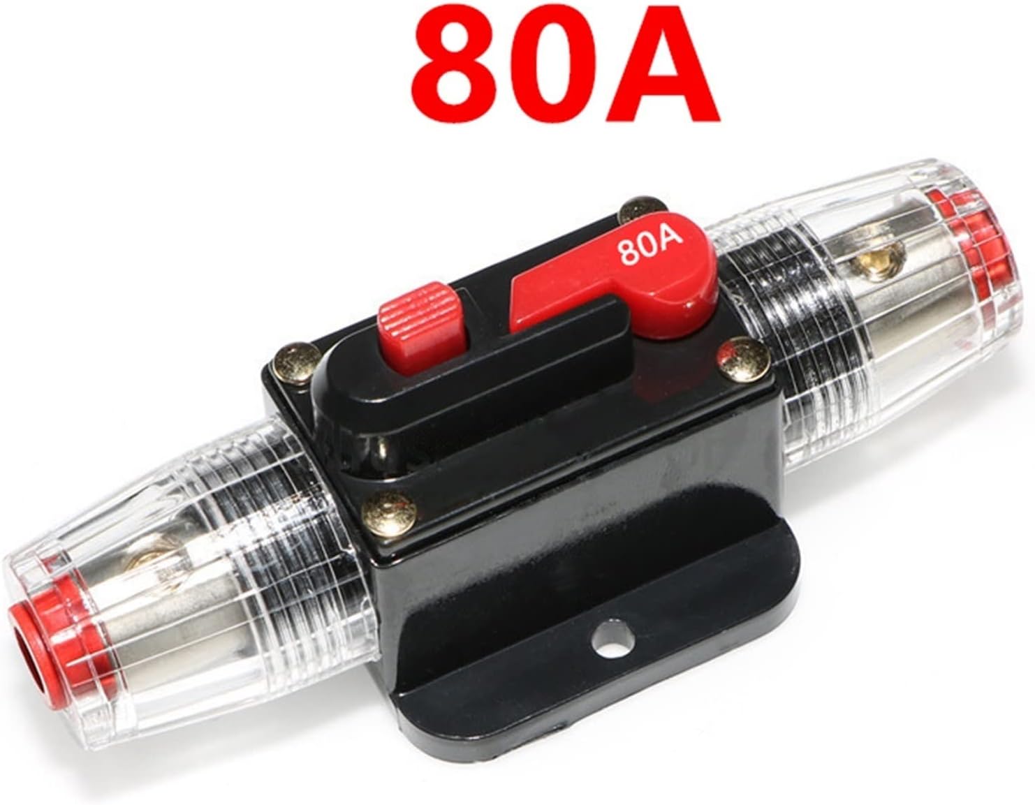 12-60V DC AMP Circuit Breaker 20A 30A 40A 50A 60A 80A 100A Car Inline Replace Fuse Reset Inverter Holder AGU Style Refit Adapter (Color : Auburn)