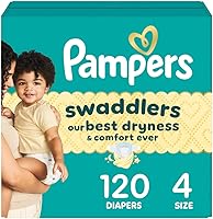 Vista 40 de Pampers Pañales Swaddlers, talla 3 (13-26 libras), 136 unidades, absorbentes, mantiene al bebé seco y cómodo, pañal desechable seguro para la piel