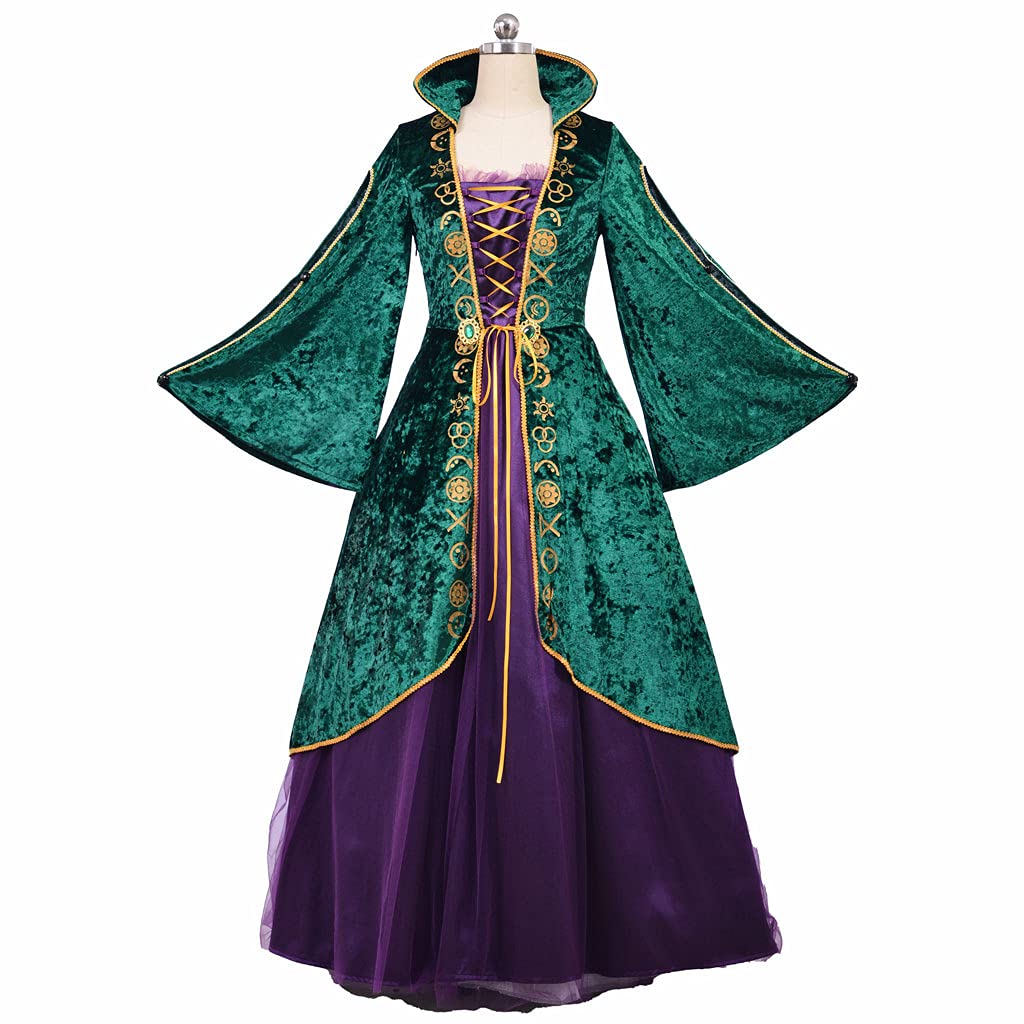 Medieval Witch Sister Cosplay Costume Womens Dress Halloween Costume Robe