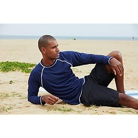 Men\'s Swim Shirts Rashguard Sun Shirt UPF 50+ UV Sun Protection Outdoor Long Sleeve T-Shirt Swimwear Navy Blue S