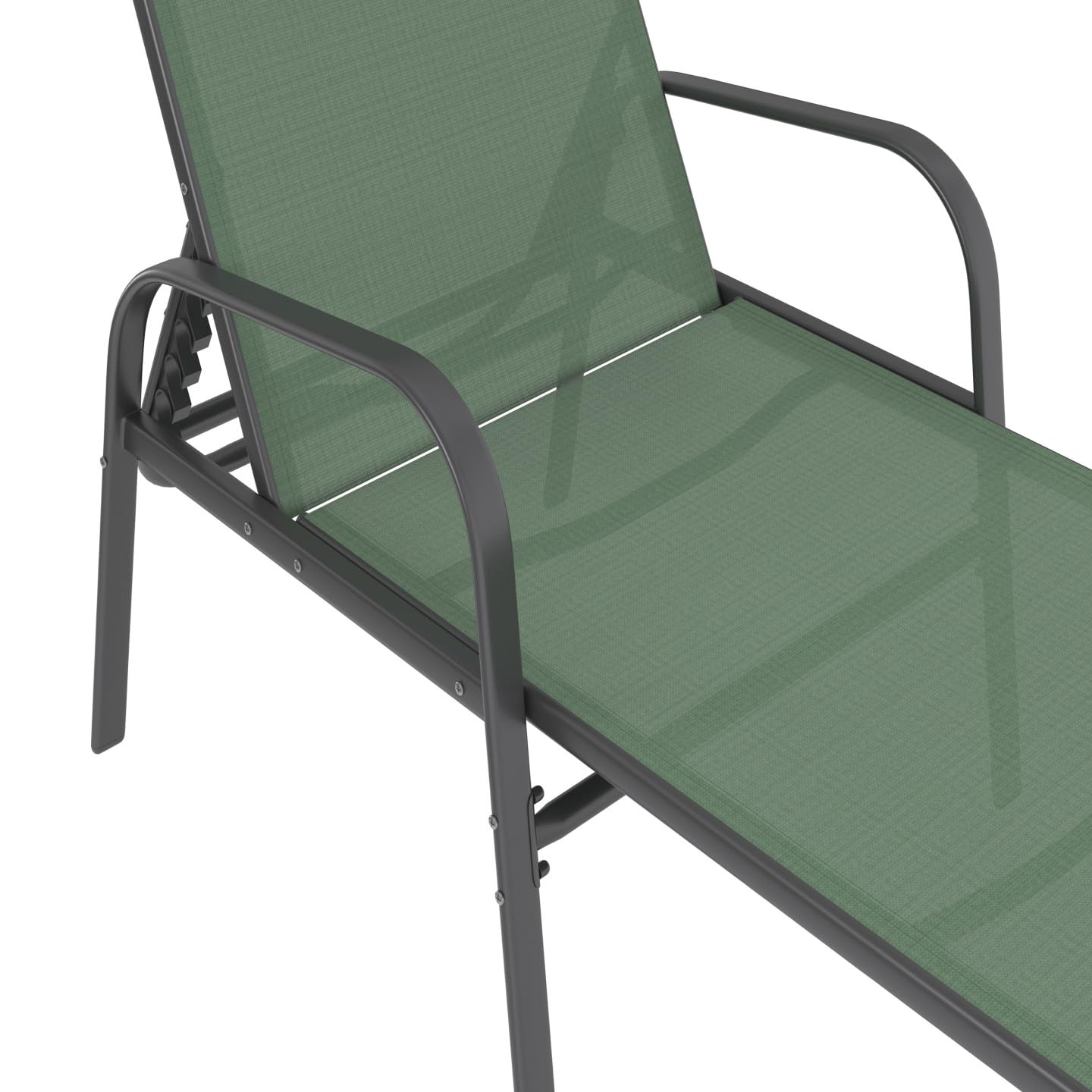 IDMarket - Lot de 2 transats de Jardin inclinables Fidji en Acier et Toile Vert Olive