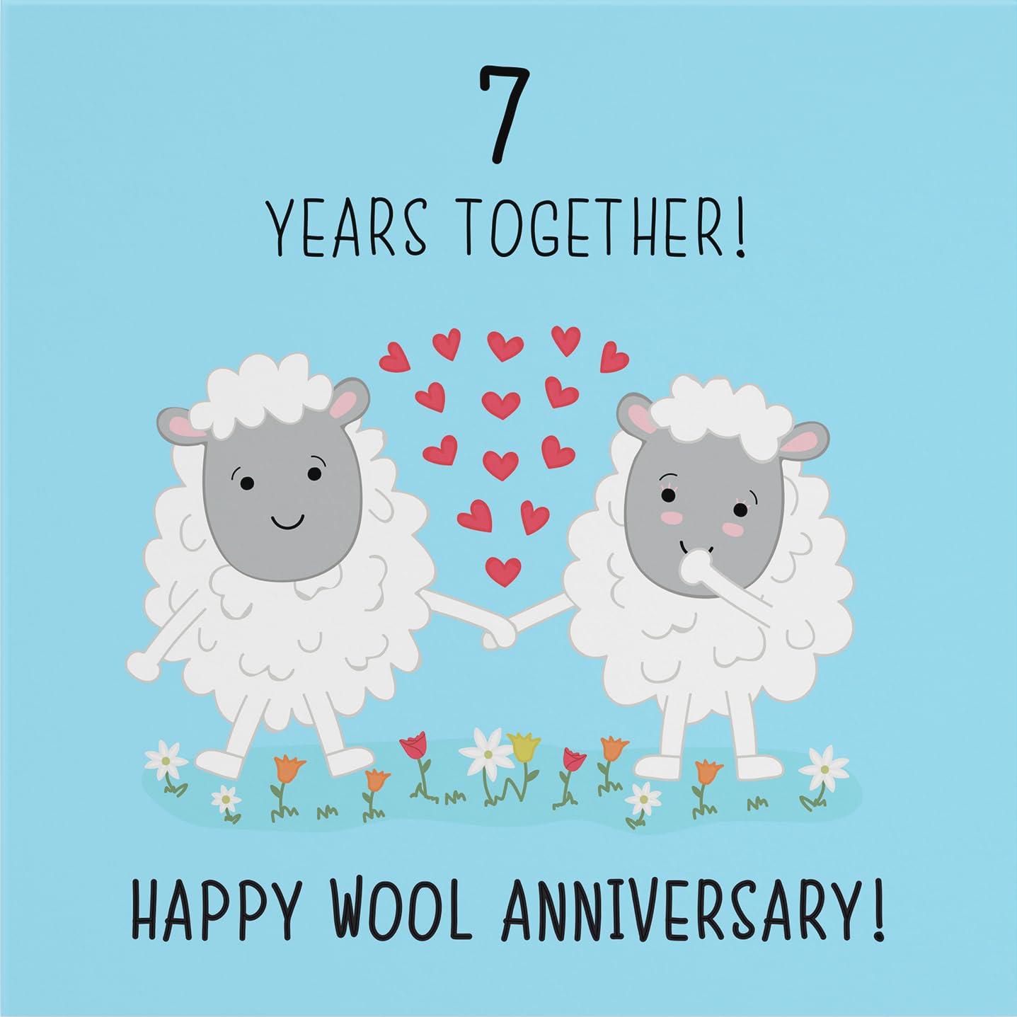 Hunts England, Large 7th Wedding Anniversary Card, Wool Anniversary, Iconic Collection, Large, 210 x 210 mm - Image 2