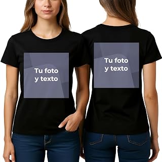 Cimpress Camiseta Personalizada para Mujer con su Logotipo o Foto Camiseta de algodón en S-3XL Personalizado Impresión