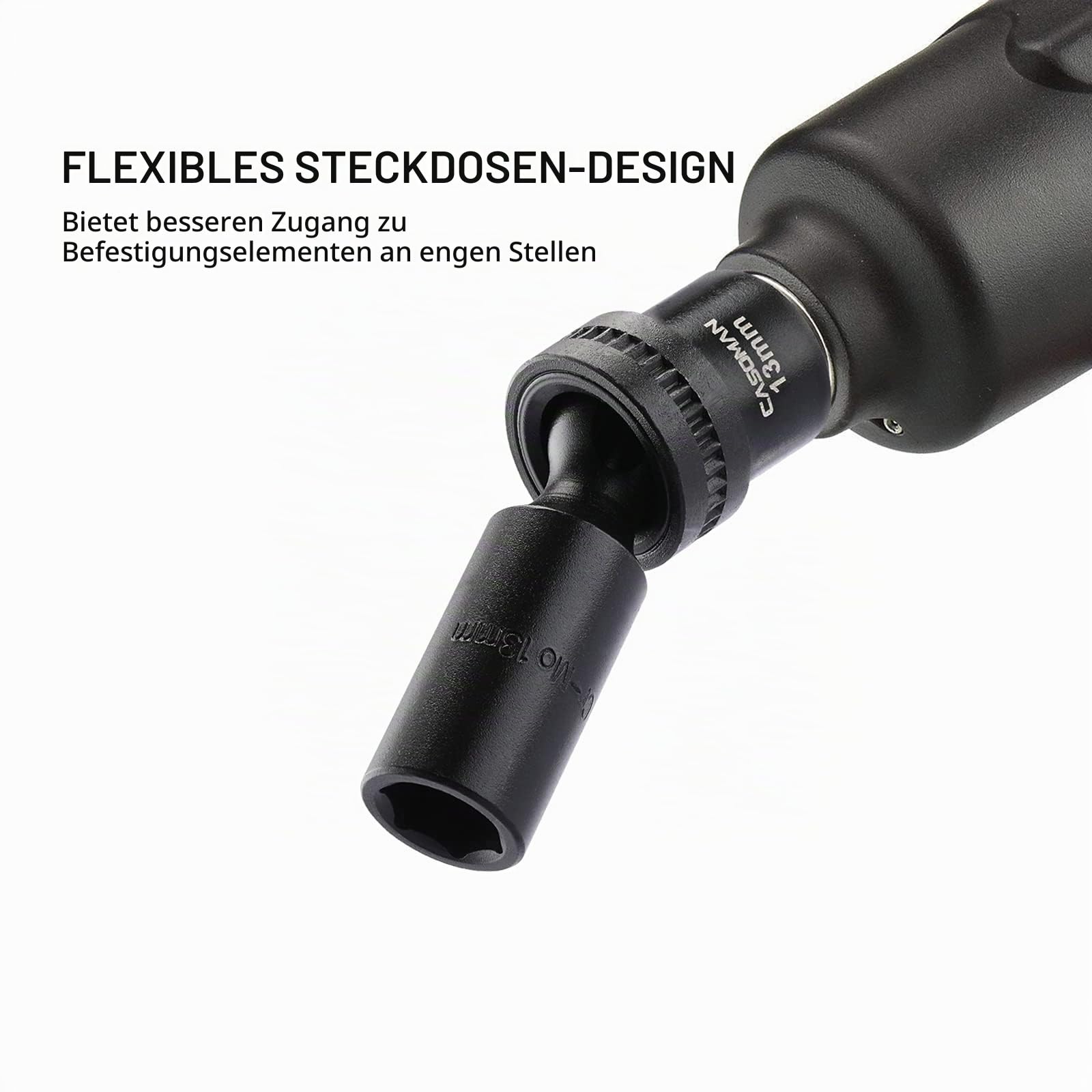CASOMAN Universal-Schlag-Steckschlüssel-Set, 1/2 Zoll, metrisch, 10-19 mm, 10 Stück