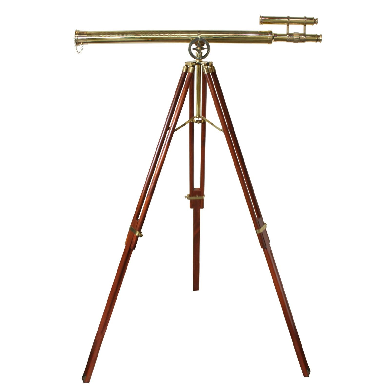 Urban Designs Antiqued Brass 58-inch Handcrafted Gold Decorative Telescope