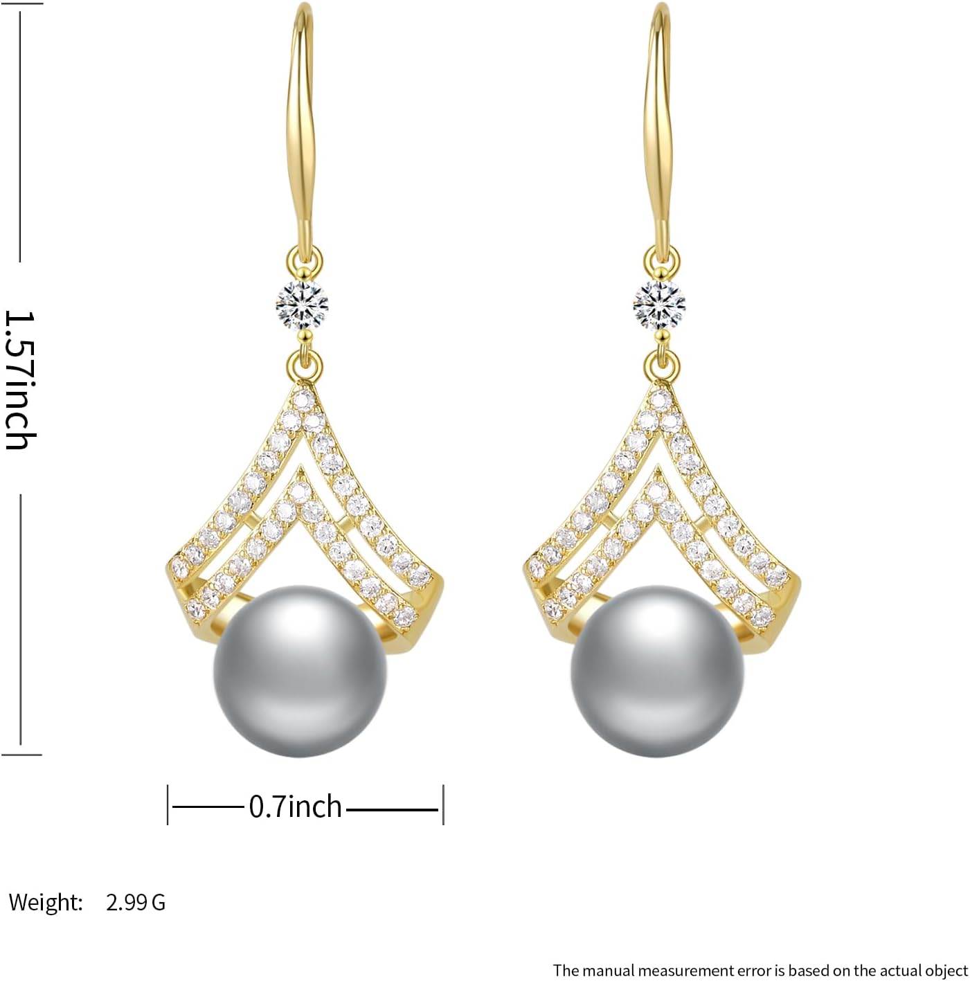 Pearl Earrings for Women, Dainty 14K Gold Plated/925 Sterling Silver Drop Pearls Dangle Earrings, Fashion Hypoallergenic Jewelry Gifts for Women - Image 4