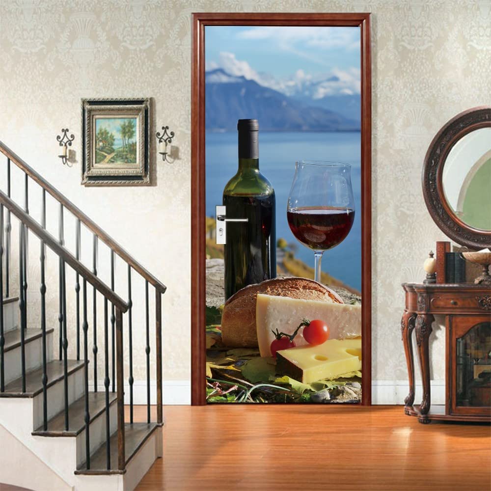 JGCAI Autocollants De Porte 88x200cm Paysage De Lac De Montagne Enneigée 3D Sticker De Porte Affiche Salon PVC Étanche Papier Peint pour Cuisine Chambre Salle De Bain Auto-Adhésif Amovible Murale Déc JGCAI Autocollants De Porte 88x200cm Paysage De Lac De Montagne Enneigée 3D Sticker De Porte Affiche Salon PVC Étanche Papier Peint pour Cuisine Chambre Salle De Bain Auto-Adhésif Amovible Murale Déc