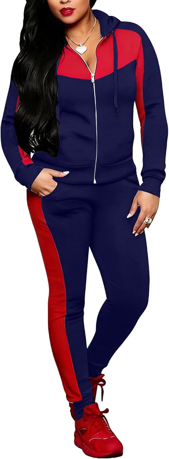 Bealin Women's Jogging Sets 80s 90s Two Piece Outfits Sweatsuit Long Sleeve Zip Tops and Sweatpants Workout Tracksuit Sets - Image 2