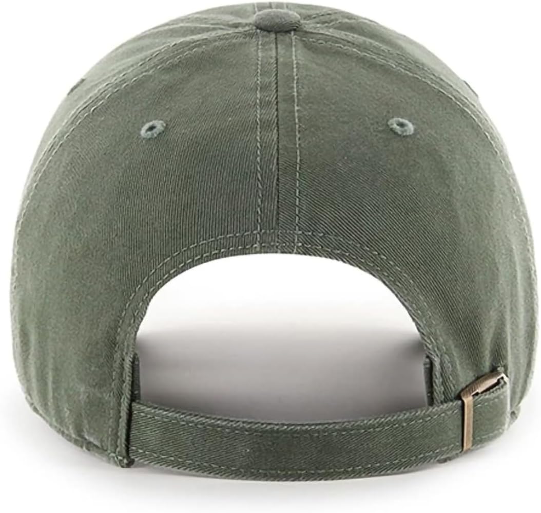 47 Brand MLB Moss Green Pink Primary Logo Clean Up Adjustable Strap Baseball Cap Hat, Adult One Size Fits All - Image 2