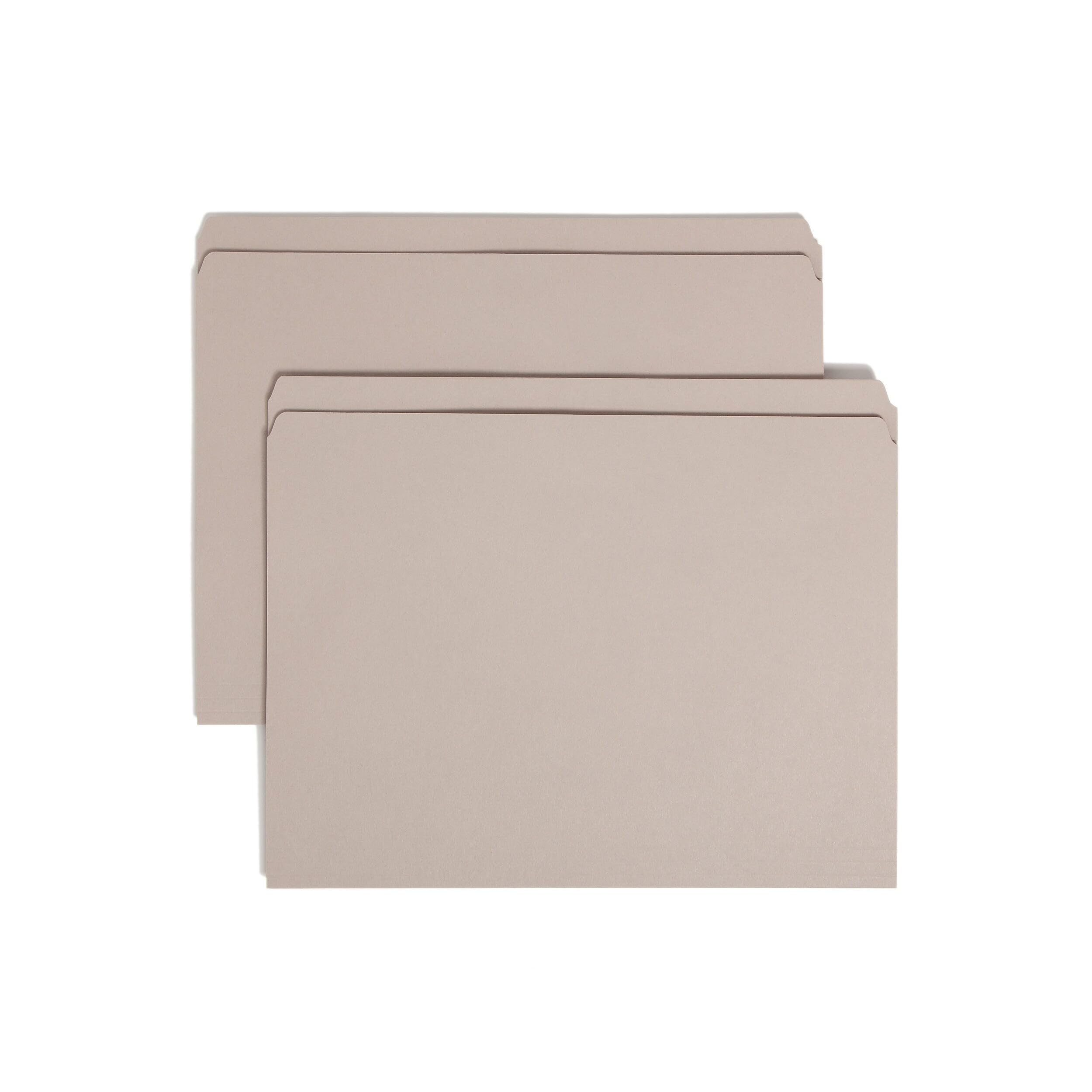Smead File Folder, Reinforced Straight-Cut Tab, Letter Size, Gray, 100 per Box (12310) โ image 1