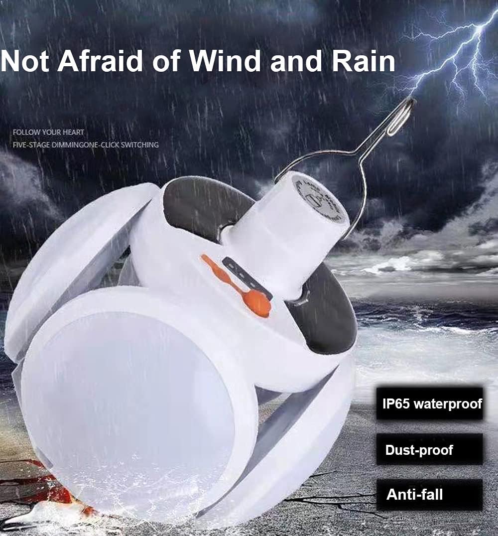 LED Camping Lantern, Super Bright Portable Solar Camping Lights, 5 Light Modes, Waterproof Tent Light, Perfect Lantern Flashlight for Hurricane, Emergency, Survival Kits, Hiking, Fishing, Home