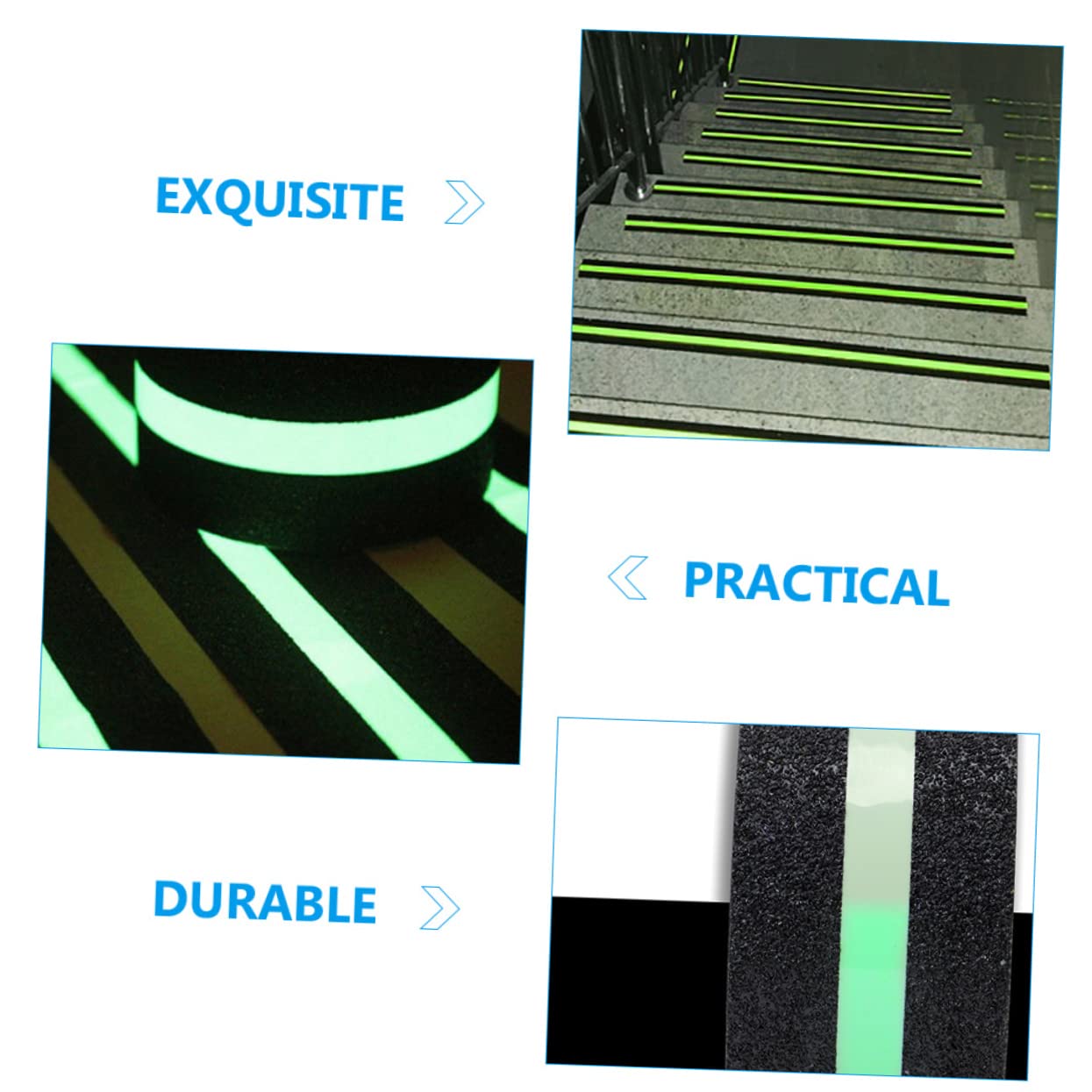 ULTECHNOVO 2pezzi Nastro Antiscivolo Adesivo Fosforescente Per Scale e Pavimenti Sicurezza Notturna Con Superficie Satinata Per Rischio Di Scivolamento