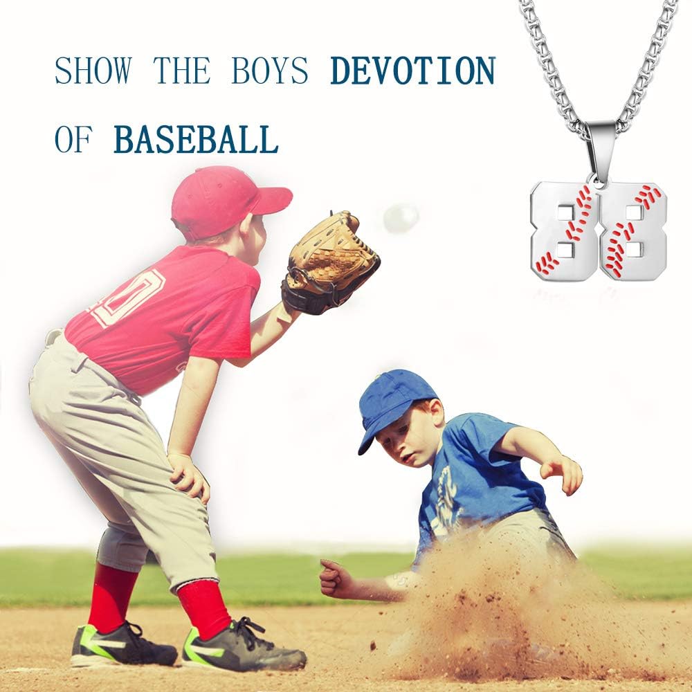 TLIWWF Inspiration Baseball Jersey Number Necklace Stainless Steel Charms Number Pendant for Boys Men (3): Jewelry