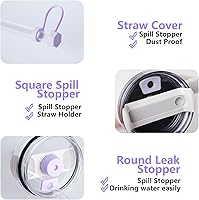 Vista 78 de Silicone Spill Stopper Set Compatible with Stanley Cup 2.0 30oz & 40oz with Straw Cover, Set of 4