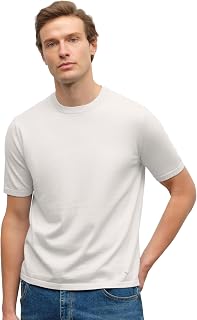 KVSS Men's T-Shirts Pima Supima Cotton & Cashmere | Lightweigh,t Breathable, Knit T shirt, Short Sleeve, Round Neck, Luxury T-Shirt