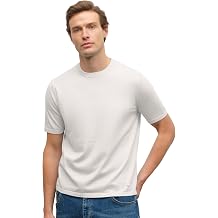 KVSS Mens T-Shirts Pima Supima Cotton & Cashmere Lightweight Breathable Knit T Shirt Short Sleeve Round Neck Luxury T-Shirt