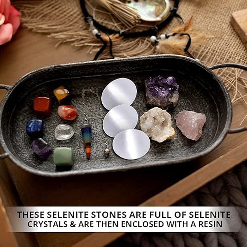 Miniatura 7 de Piedra de palma de cristal de selenita, efectos calmantes de alta energía, cristales curativos, reiki natural y equilibrio de chakras corporales, lo