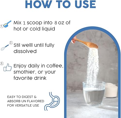 Miniatura 7 de Vital Life - Polvo de péptidos de colágeno + 17 súper ingredientes, 1.6 libras (paquete de 6), sabor a vainilla, apoya el cabello, la piel, las