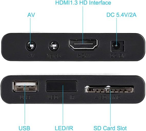 110-240V HDMI Media Player Mini 1080P Digital Player Box Support USB MP3 MMC SD MKV with Remote Control(US Plug)
