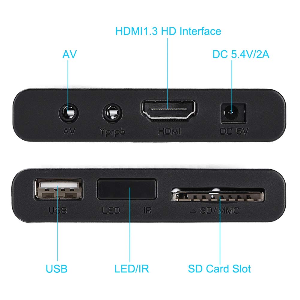 Exquis Wandisy Full HD Mini Box Media Player 1080P Media Player Box Support USB MMC RMVB MP3 AVI MKV(EU)