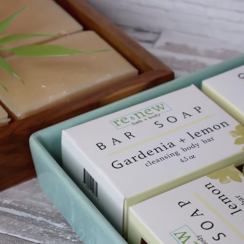Miniatura 5 de renew bath + body - Jabón en barra natural, Gardenia y limón, hecho a mano en los Estados Unidos por Cold Process con una mezcla de aceite