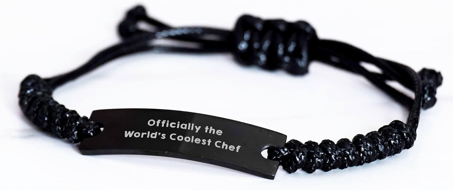 Officially The Coolest Chef Funny Rope Gift for Chef Lovers, Adjustable Rope Chef Christmas Unique Gifts, Inspirational Chef Quote for Women Men